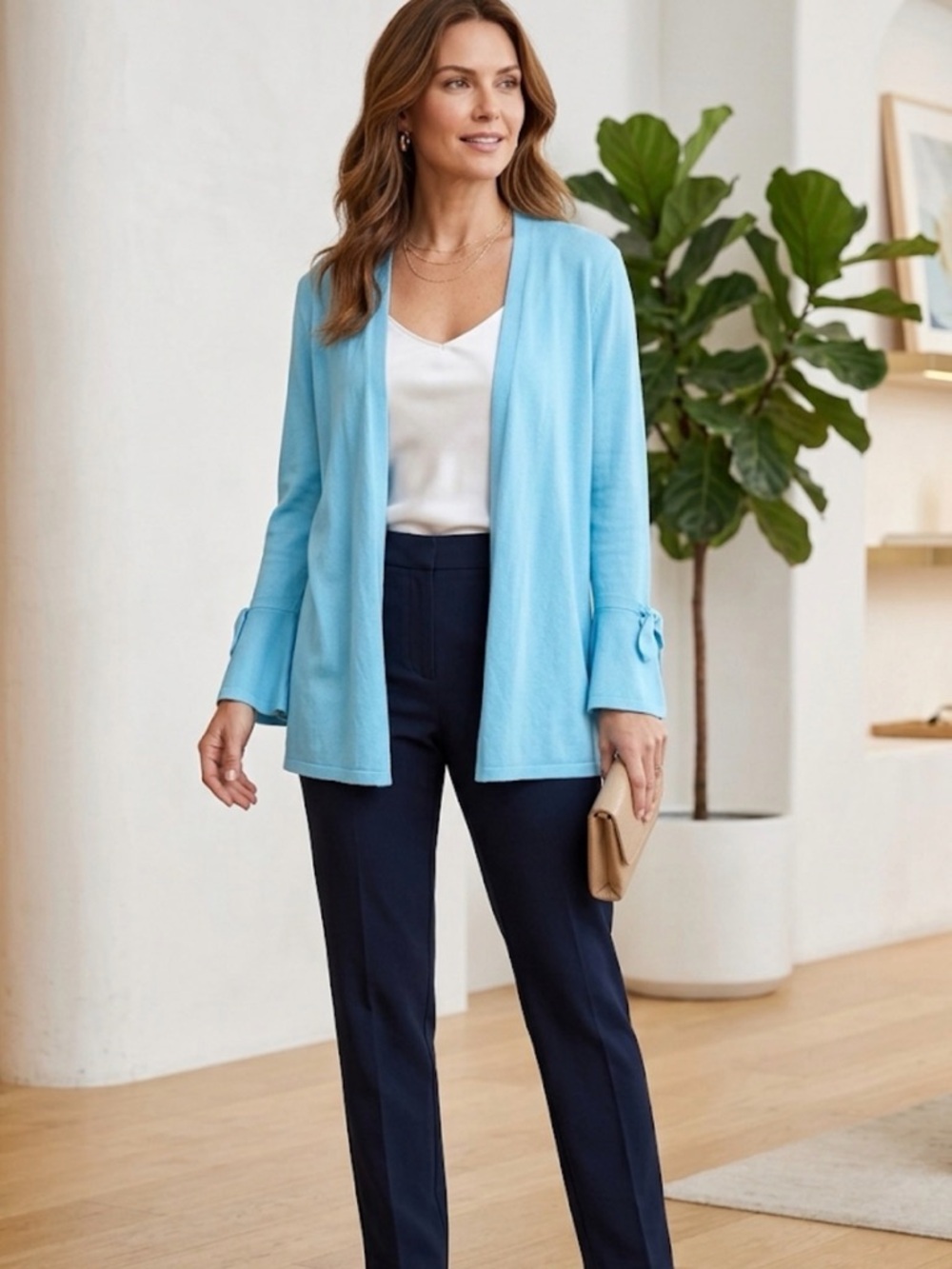 Alfani Women's Light Aqua Blue Sweater Cardigan
